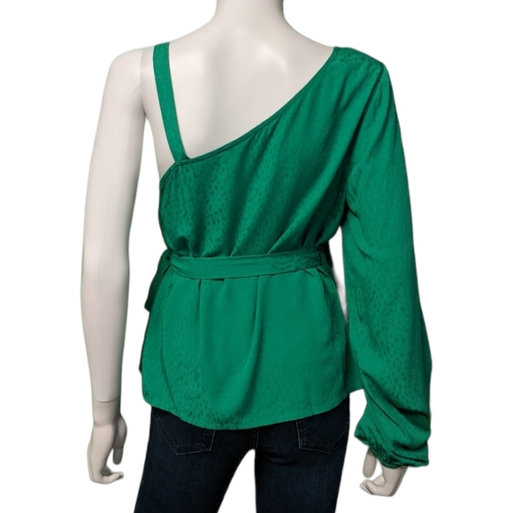 Sanctuary Dani One Shoulder Wrap Top Emerald, S - Picture 4 of 8